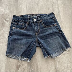 American Eagle Outfitters Womens Midi Shorts Size 2 Super Stretch Blue
